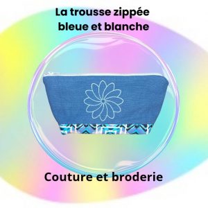 La trousse zippée bleue classique et pratique