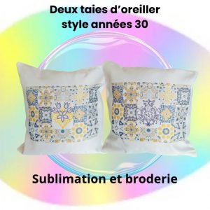 Deux taies d'oreiller années 30