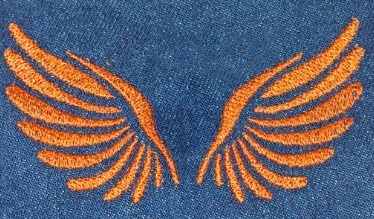 Etui pour téléphone portable en denim azur et sa broderie orange – Image 3